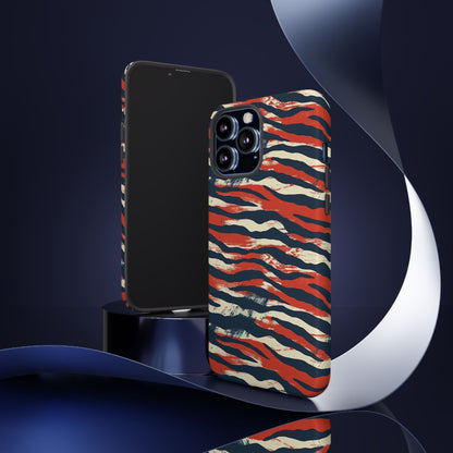 Patriotic Red White Blue Zebra Phone Case,Africa Pattern