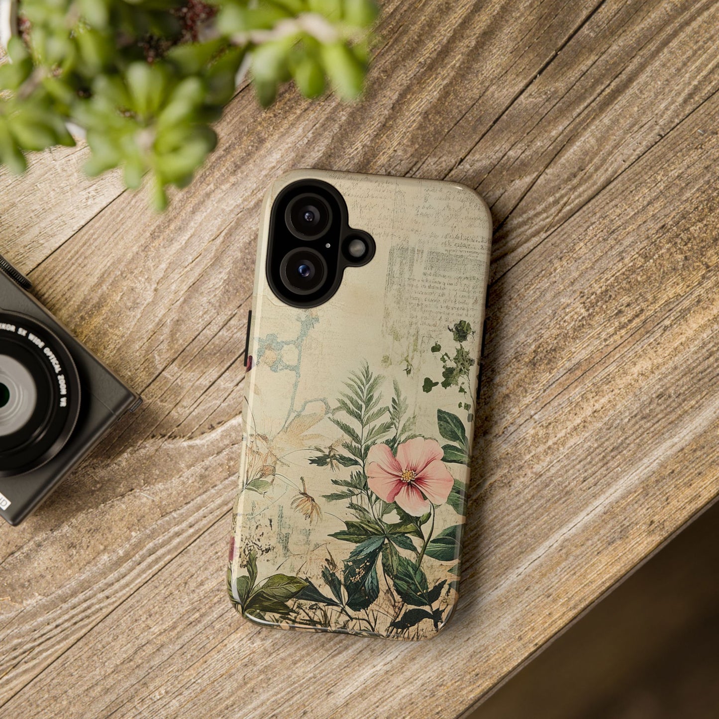 Floral Vintage Tough Case – Botanical Protective Phone Cover,Plants Lovers