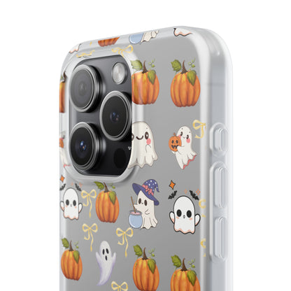 Cute Halloween Flexi Cases | Ghosts & Pumpkins Phone Cover, Spooky Gifts, Fall Decor, Horror Lovers, October Celebration
