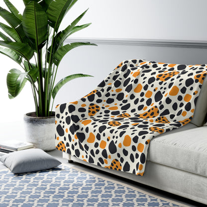 Leopard Spot Sherpa Fleece Blanket – Cozy Animal Print Throw
