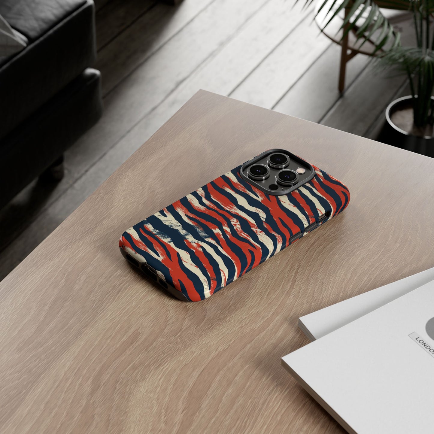 Patriotic Red White Blue Zebra Phone Case,Africa Pattern
