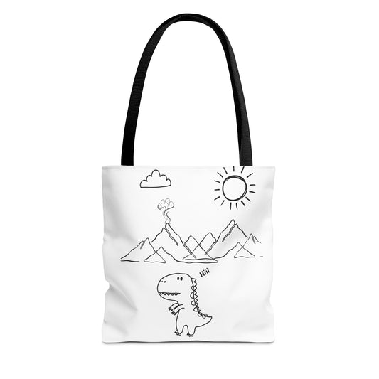 Tote Bag .Dinosaurs,white and black , perfect for gifts for her, perfect gifts for him.