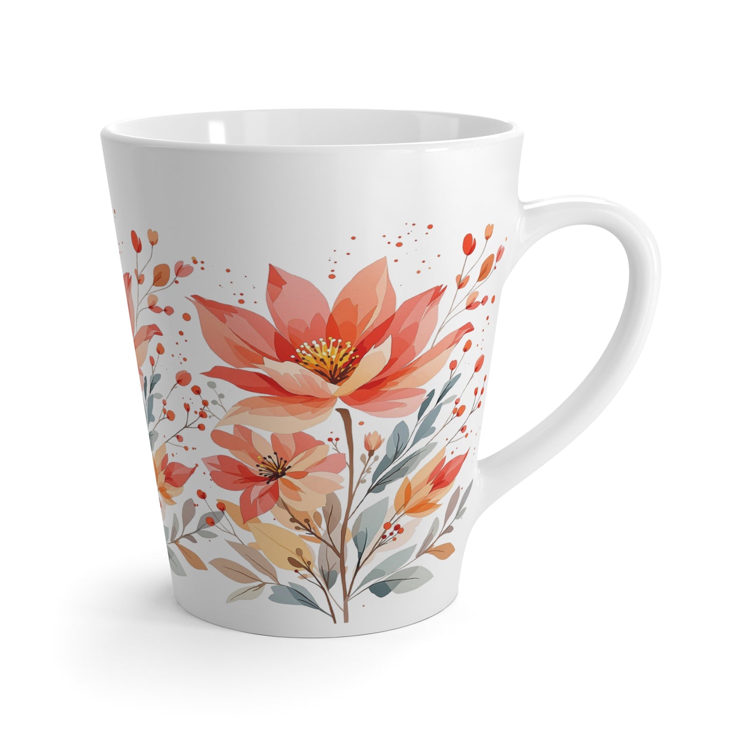 Latte Mug,Floral Pattern ,A perfect Gif For Her.
