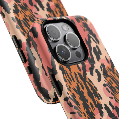 Leopard Print Tough Magnetic Phone Case — Slim Protective iPhone Cover