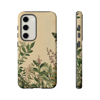 Floral Vintage Tough Case – Botanical Protective Phone Cover,Plants Lovers