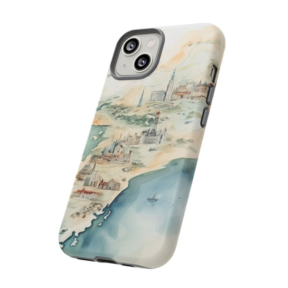 Hard Phone Case — Watercolor Fantasy Map Castle Design