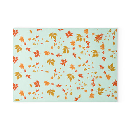 Autumn Leaf Glass Cutting Board, Seasonal Kitchen Decor, Fall Cooking Gift, Thanksgiving Kitchenware, Unique Home Gift,Gift for her,Gift for him