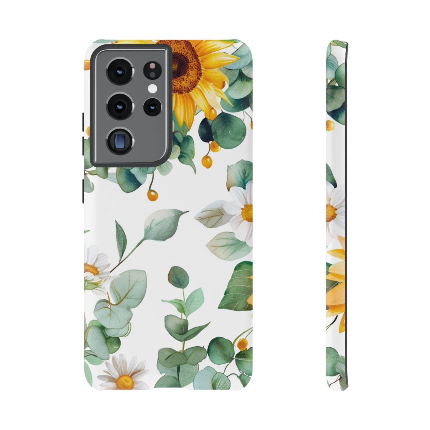 Sunflower & Eucalyptus Tough Phone Case — Protective Floral iPhone Case