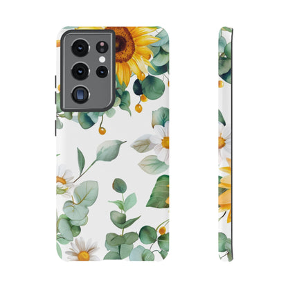 Sunflower & Eucalyptus Tough Phone Case — Protective Floral iPhone Case