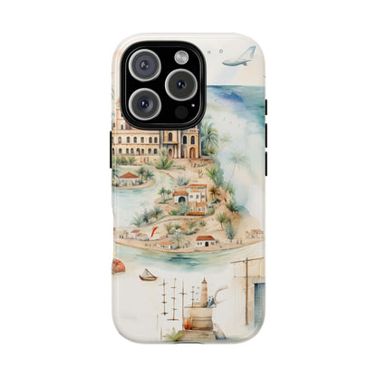 Hard Phone Case — Watercolor Fantasy Map Castle Design