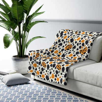 Leopard Spot Sherpa Fleece Blanket – Cozy Animal Print Throw