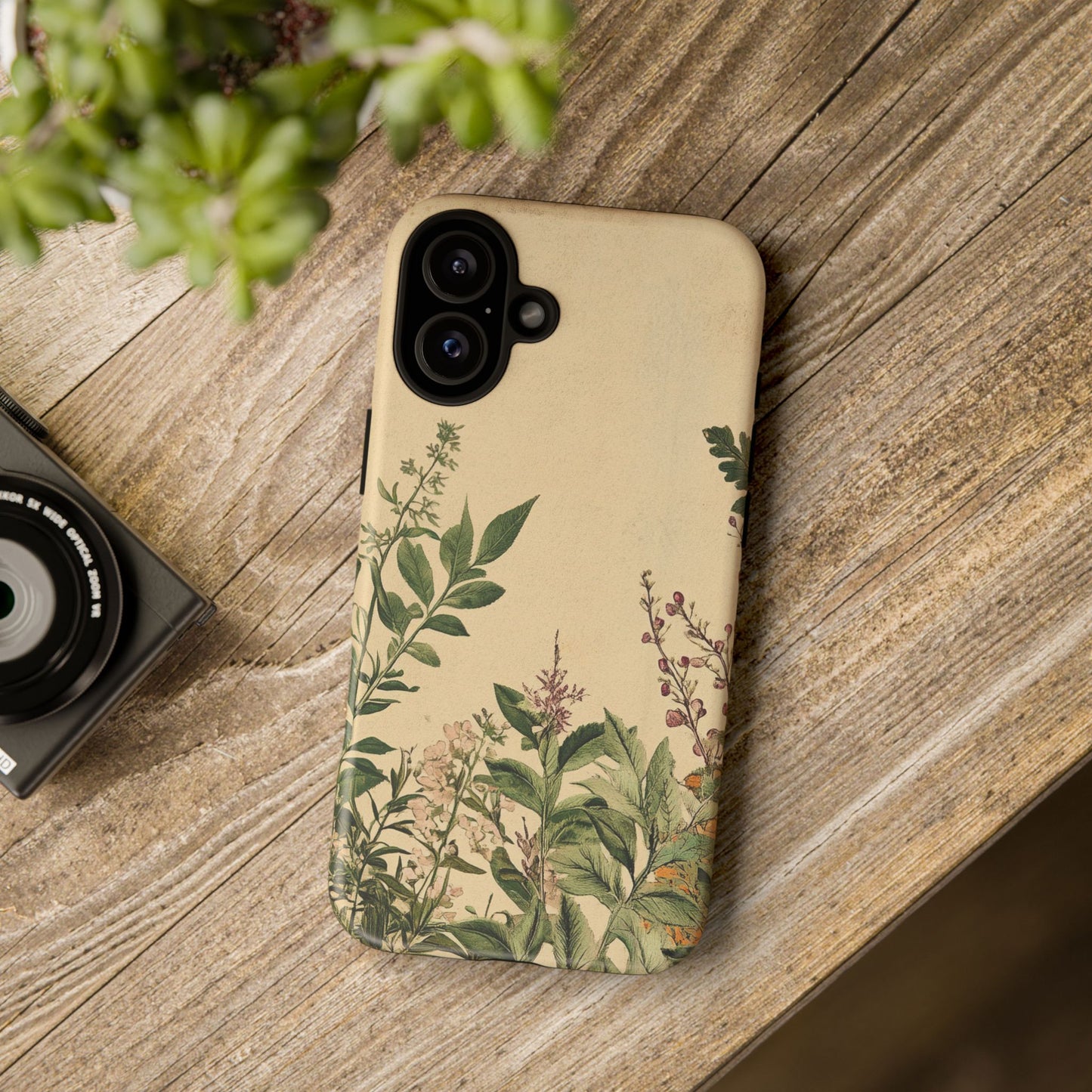 Floral Vintage Tough Case – Botanical Protective Phone Cover,Plants Lovers