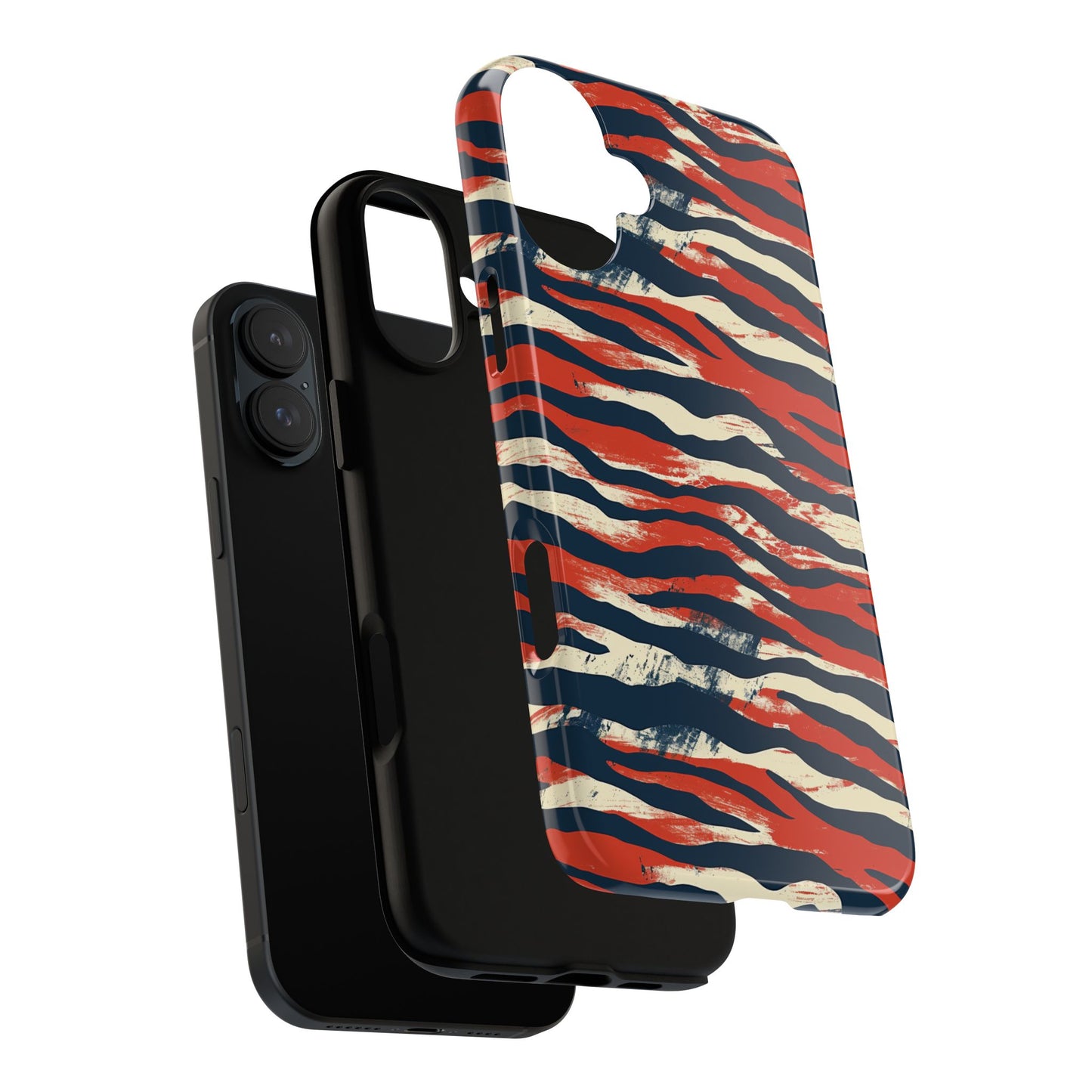 Patriotic Red White Blue Zebra Phone Case,Africa Pattern