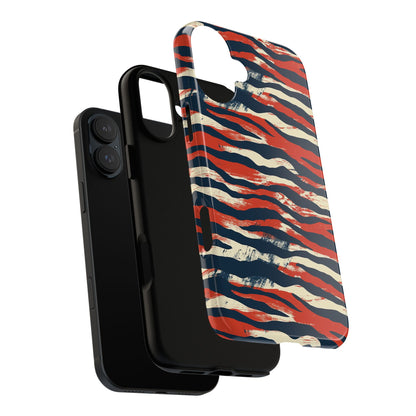 Patriotic Red White Blue Zebra Phone Case,Africa Pattern