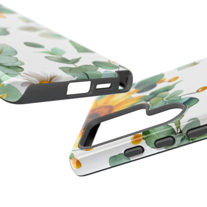 Sunflower & Eucalyptus Tough Phone Case — Protective Floral iPhone Case