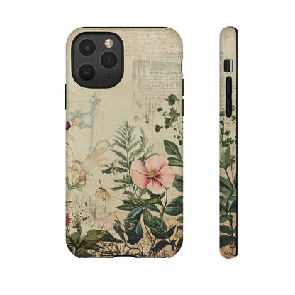 Floral Vintage Tough Case – Botanical Protective Phone Cover,Plants Lovers