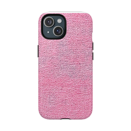 Pink Textured Tough Magnetic Phone Case — Durable Magnetic Snap-On iPhone Cover