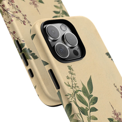 Floral Vintage Tough Case – Botanical Protective Phone Cover,Plants Lovers