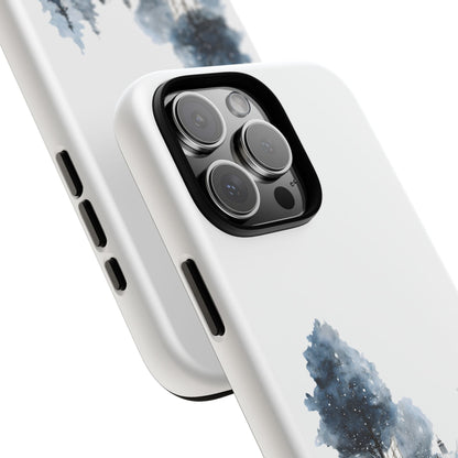 Nature-Inspired Tough Phone Case with Winter Cabin Design