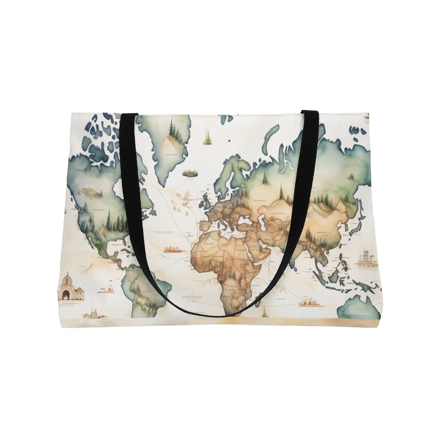 Weekender Tote Bag — Watercolor World Map Travel Tote