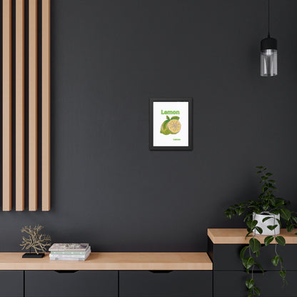 Lemon Framed Poster, Bright Home Decor, Kitchen Art, Gift for Citrus Lovers, Fresh Farmhouse Style