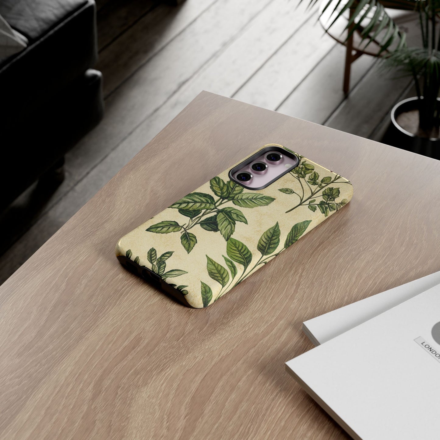 Botanical Leaves Tough Phone Case — Vintage Green Plant Print