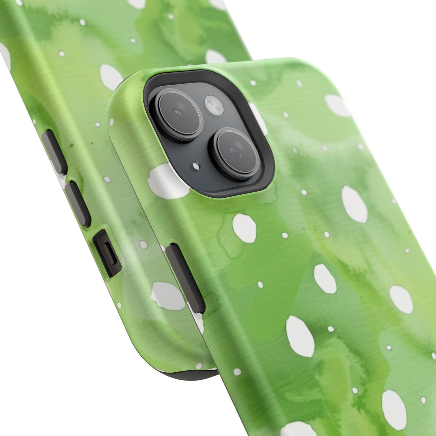 Green Watercolor Polka Dot Magnetic Impact Phone Case
