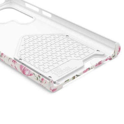 Chic Floral Phone Case with Card Holder for Princesses, Cute Floral Design, Gift for Her
