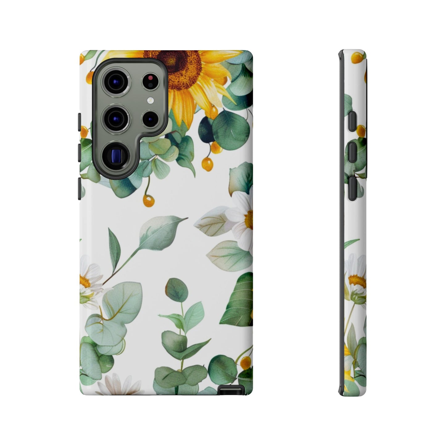 Sunflower & Eucalyptus Tough Phone Case — Protective Floral iPhone Case