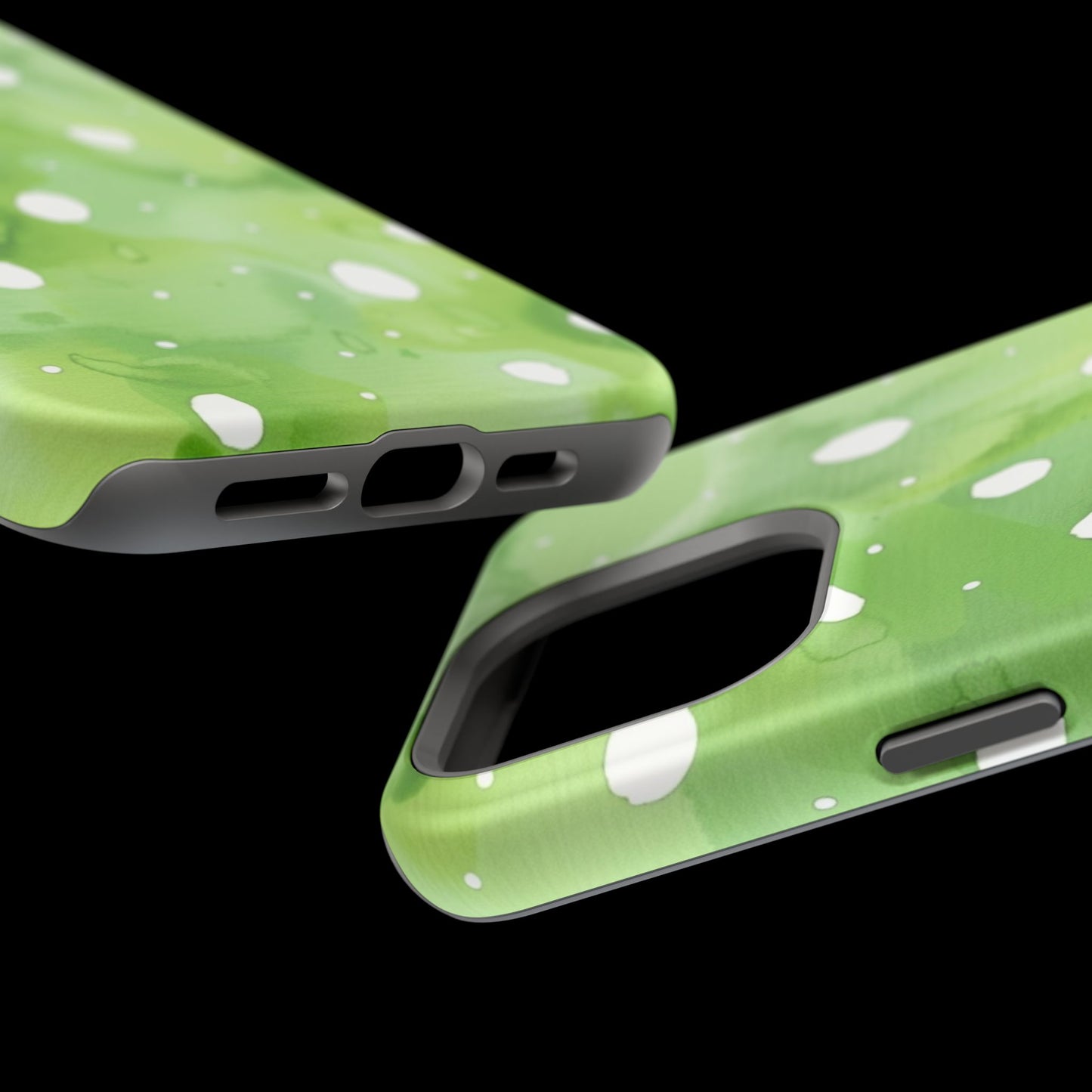 Green Watercolor Polka Dot Magnetic Impact Phone Case