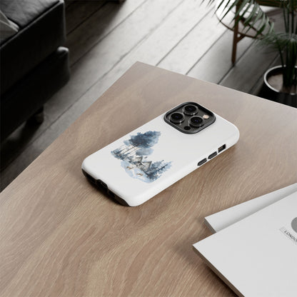 Nature-Inspired Tough Phone Case with Winter Cabin Design