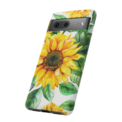 Sunflower Tough Phone Case — Bright Floral Protective Cover