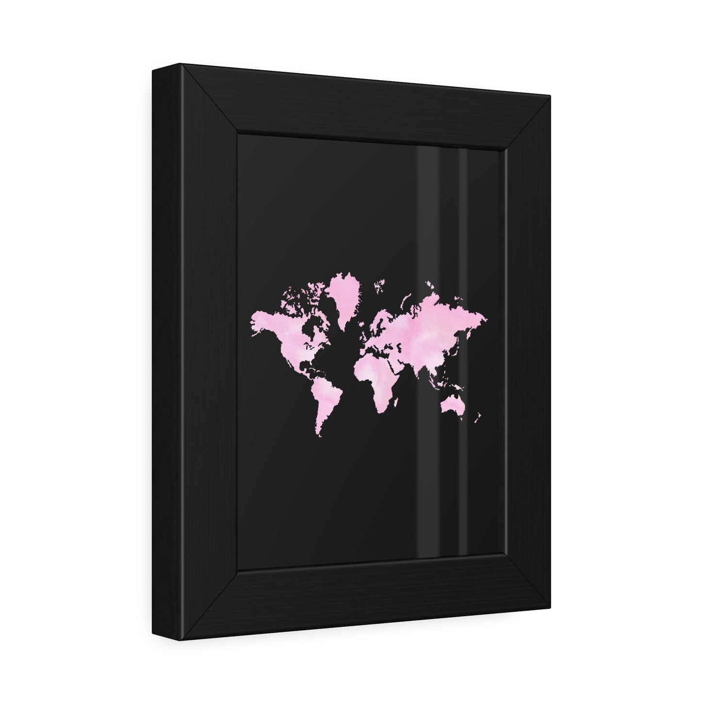 Pink Watercolor World Map Framed Poster,Coquette Poster