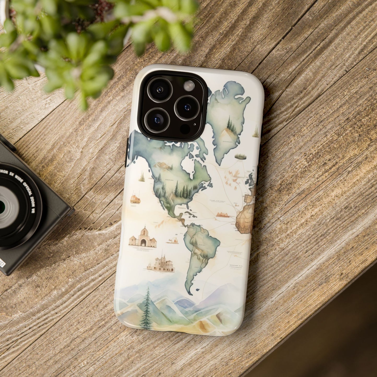 Hard Phone Case — Watercolor Fantasy Map Castle Design
