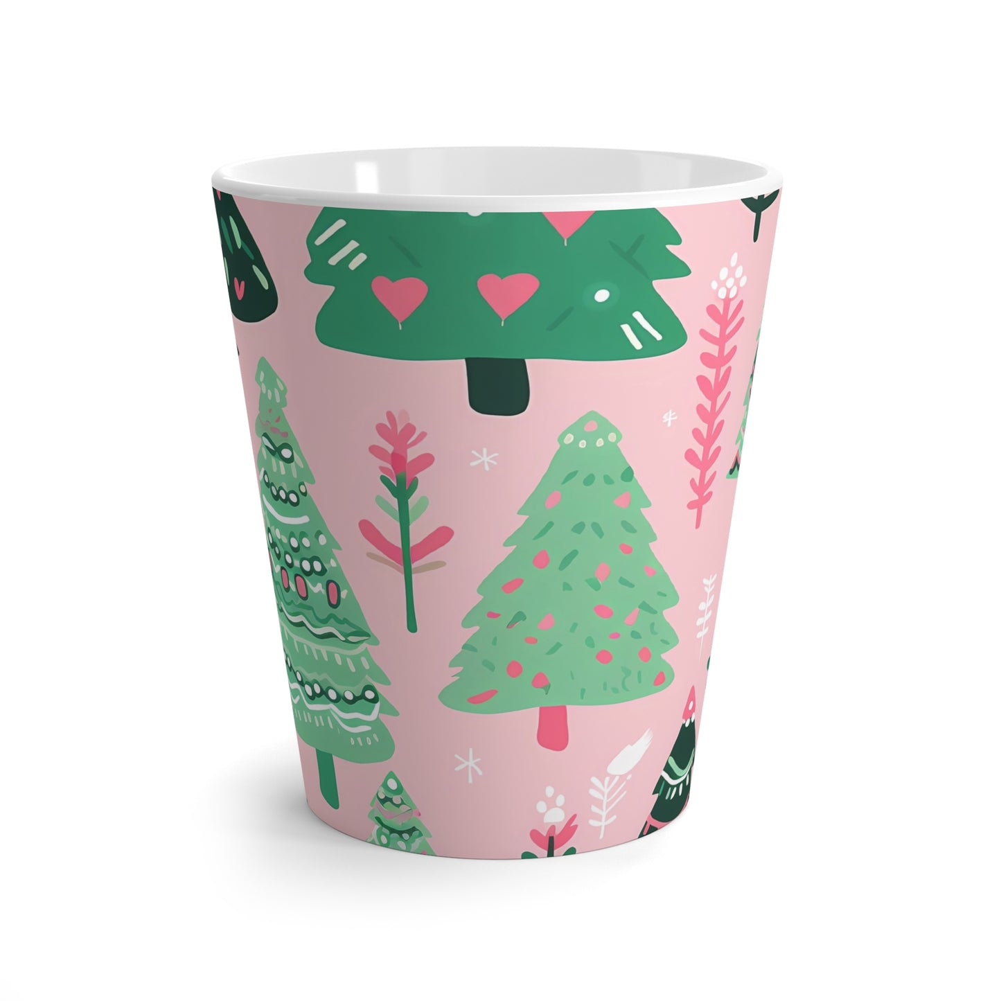 Holiday Cheer Latte Mug - Festive Christmas Tree Design a perfect gift for her , great for holidays