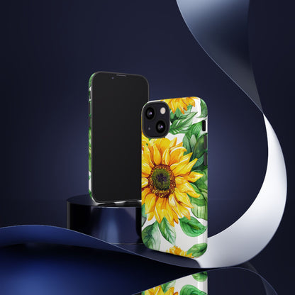 Sunflower Tough Phone Case — Bright Floral Protective Cover