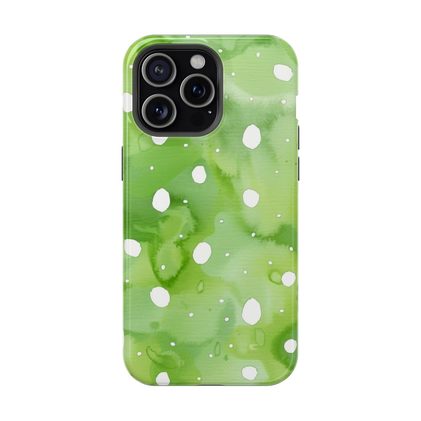 Green Watercolor Polka Dot Magnetic Impact Phone Case