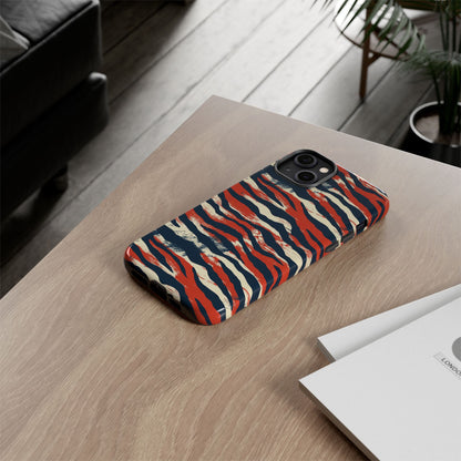 Patriotic Red White Blue Zebra Phone Case,Africa Pattern