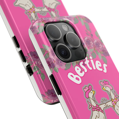 Colorful Floral Besties Phone Case, Tough Mobile Cover for Best Friends, Cute Gift for Friendship Day, Unique Cell Phone Protection