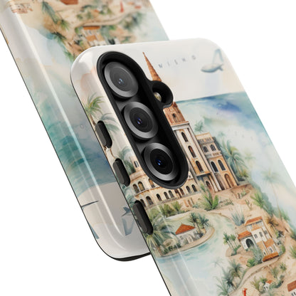 Hard Phone Case — Watercolor Fantasy Map Castle Design