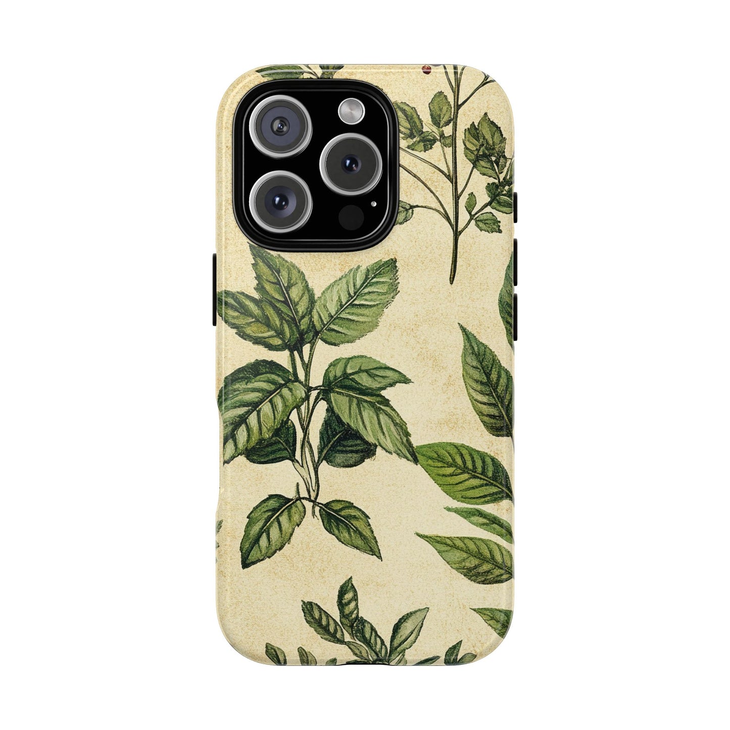 Botanical Leaves Tough Phone Case — Vintage Green Plant Print