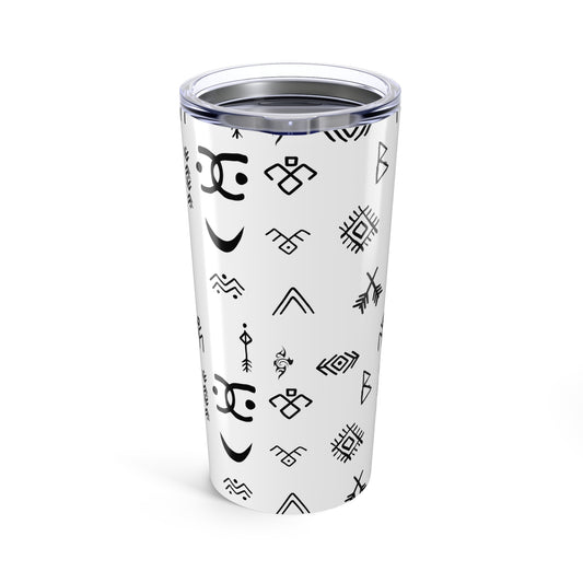 Tribal Pattern Tumbler 20oz - Unique Travel Mug, Personalized Gift, Coffee Cup, Boho Home Decor, Art Drinkware