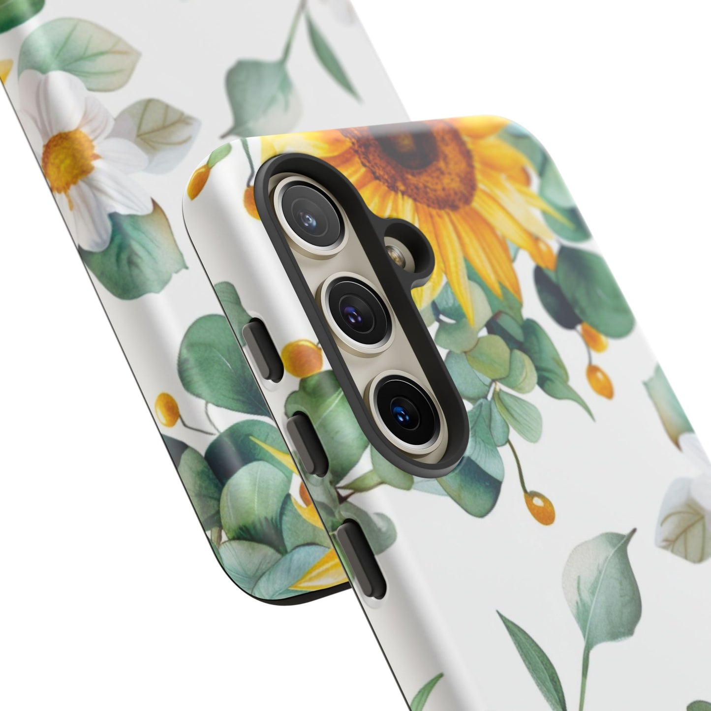 Sunflower & Eucalyptus Tough Phone Case — Protective Floral iPhone Case
