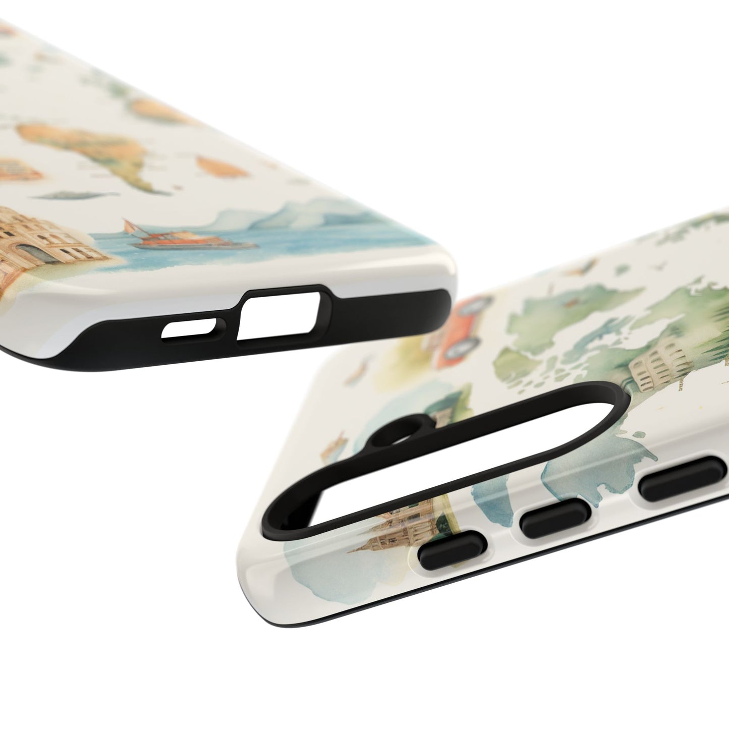 Hard Phone Case — Watercolor Fantasy Map Castle Design