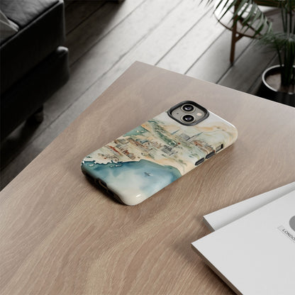 Hard Phone Case — Watercolor Fantasy Map Castle Design