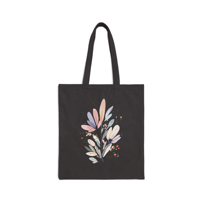 Canvas Tote Bag — Watercolor Wildflower Bouquet Print