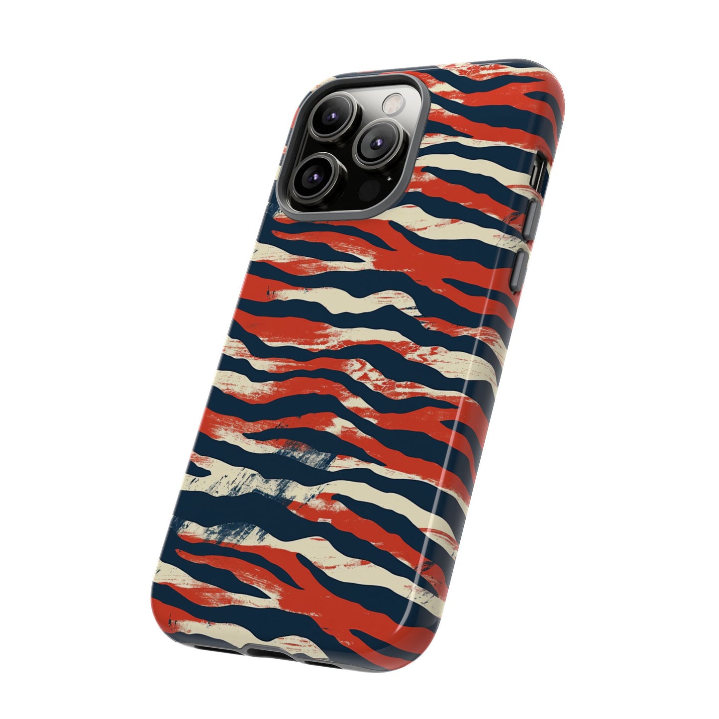 Patriotic Red White Blue Zebra Phone Case,Africa Pattern