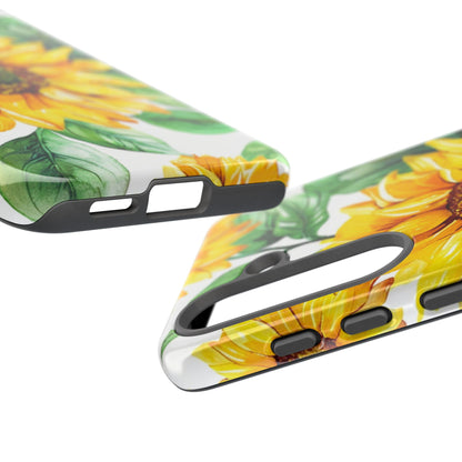 Sunflower Tough Phone Case — Bright Floral Protective Cover
