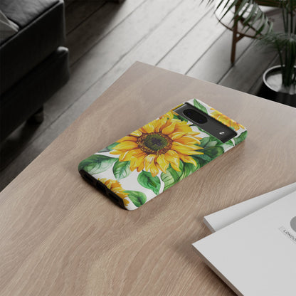 Sunflower Tough Phone Case — Bright Floral Protective Cover