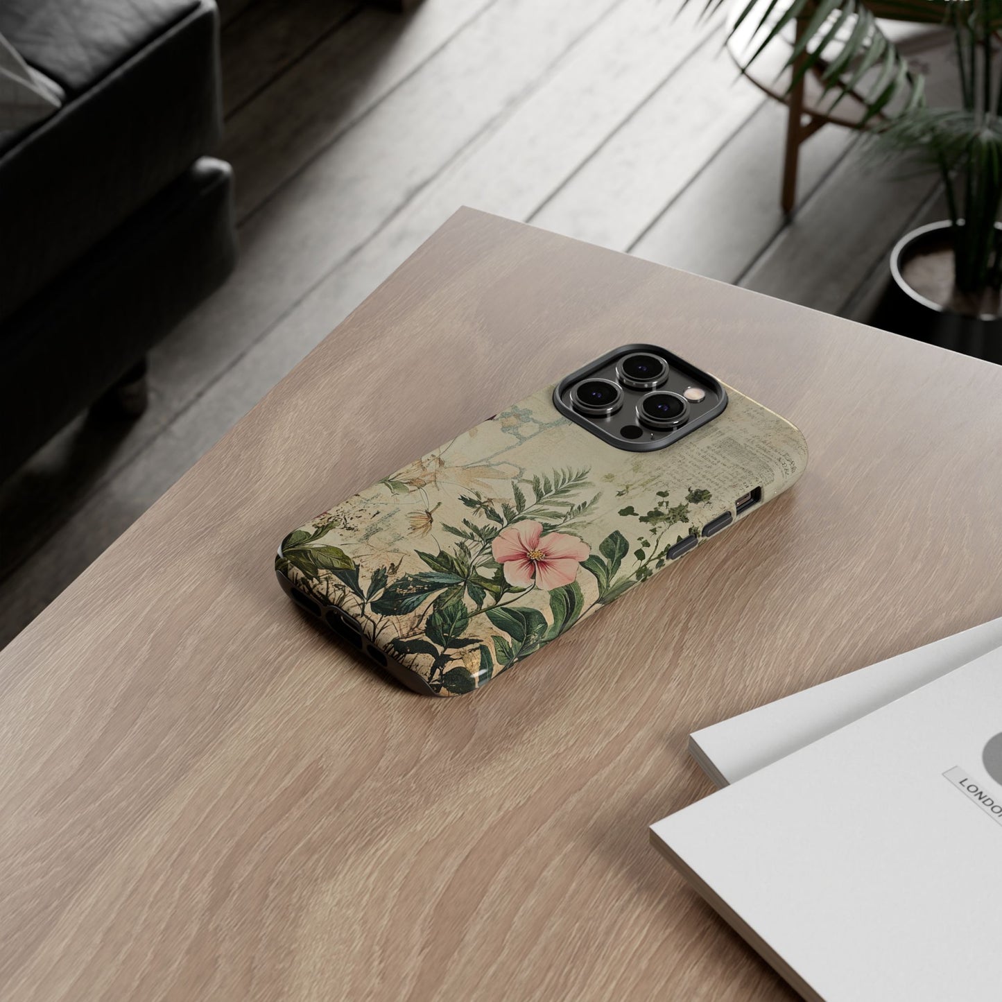 Floral Vintage Tough Case – Botanical Protective Phone Cover,Plants Lovers
